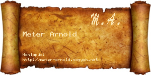 Meter Arnold névjegykártya
